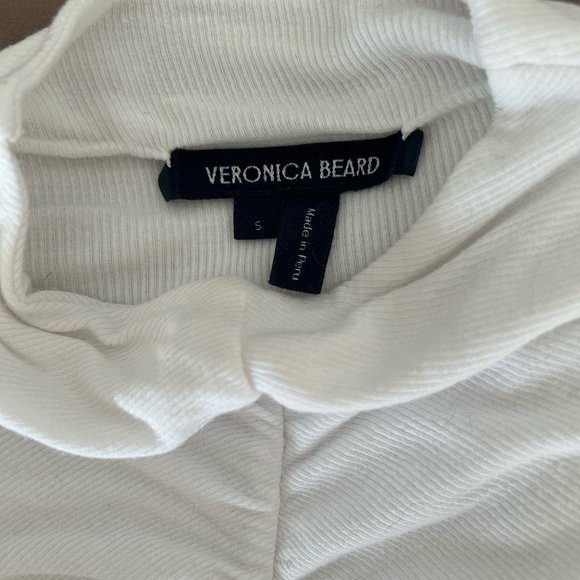 Veronica Beard Theresa Ruched Turtleneck white - Picture 3 of 3